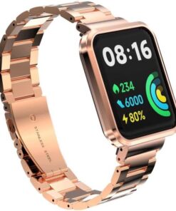 Xiaomi İle Uyumlu Redmi Watch 2 Lite KRD-60 Metal Kordon Rose Gold