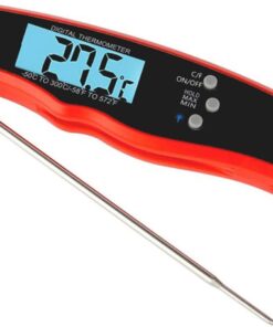 Dijital Hızlı Okunan Mutfak Termometresi - Mıknatıslı, Katlanabilir, Arkadan Aydınlatmalı LCD Ekran, 240° Dönebilen Prob, -50°C~300°C Aralığı