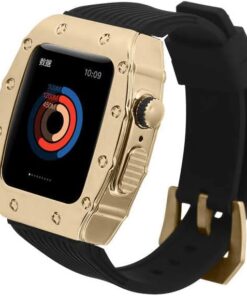 ​​​Apple İle Uyumlu Watch 7 45mm KRD-65 Kordon Siyah-Gold