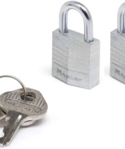 Lock 9120EURTCC 2 Adet Masif Alüminyumdan Yapılan Anahtarlı Asma Kilit Seti, Gri, 2 x 3,4 x 1,4 cm