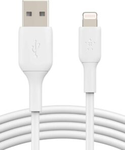 Lightning Kablosu (iPhone, iPad, AirPod'lar için Boost Charge Lightning - USB Kablosu) MFi Sertifikalı iPhone Şarj Kablosu (1 m, Beyaz
