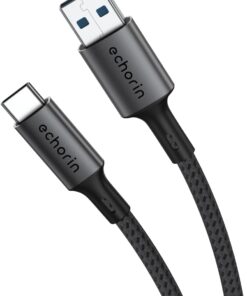 USB 3.0 USB-A'dan USB-C'ye 15W PD Hızlı Şarj 5V3A Yüksek Kaliteli Alüminyum Örgülü Kablo 5Gbps 1 Metre (Gri)