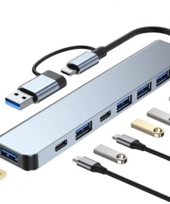 Usb Hub 7 in 1 USB/Type-c To USB A, USB C, USB 2.0/3.0 Çevirici Adaptör Çok Portlu Tak Çalıştır Usb Çevirici