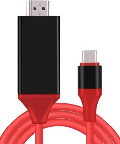 USB C - HDMI Kablosu 1,8 m 4K, USB-C HDMI Adaptörü MacBook Pro, iPad Air, ChromeBook, Surface Book, Galaxy S20 S22 ve Daha Fazlası için HDMI USBC Konnektörü