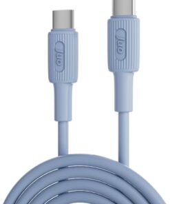 60W USB Type-C to Type-C Silikon Hızlı Şarj ve Data Kablosu Mavi 1 Metre