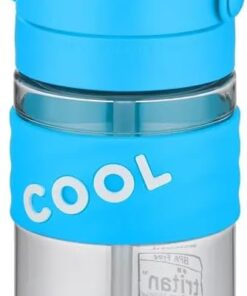 550ml Cool Silikon Gövde Yumuşak Pipetli Çocuk Matarası (Açık Mavi)