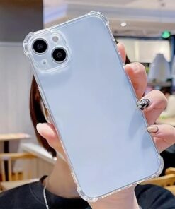Apple iPhone 15 Uyumlu Anti Shock Darbe Emici 15 (6.1') Şeffaf Silikon TPU Clear Kılıf, Transparent iPhone 15 Anti Shock Kılıfı Şeffaf