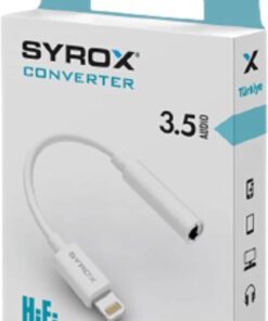 Syrox İPhone Uyumlu Aux Kulaklık Dönüştürücü, DT22L-A