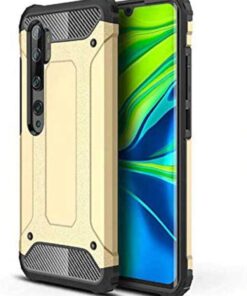 Xiaomi Mi Note 10 ile uyumlu Kılıf Zore Crash Zırh Tipi Koruyucu Çift Katmanlı Silikon Kapak,Gold