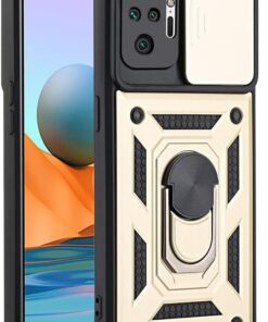 Xiaomi Redmi Note 10 Pro Kılıf Lens Sürgülü Yüzüklü Tank Silikon Pars