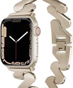 ​​​Apple İle Uyumlu Watch Ultra 42/44/49mm Kordon KRD-80 Metal Strap Kayış Starlight