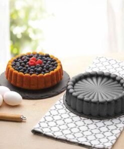 Thermo Döküm Gövdeli Keskin Tart ve Kek Kalıbı 23cm, Dilimli ve Döküm, Siyah Granit Benekli Pişirme Kabı, Kolay Çıkarma, Dayanıklı Alüminyum Alaşım
