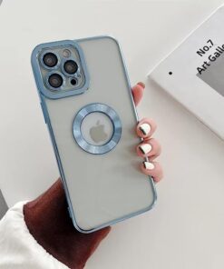aks iPhone 14 pro max uyumlu lens korumalı lazer kılıf mavi