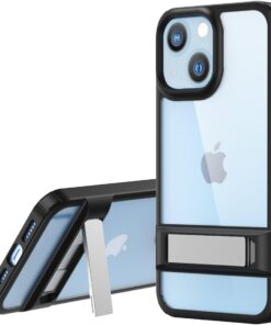 iPhone ile uyumlu Kılıf, Metal Standlı Düşmelere Karşı Köşe Korumalı Kılıf (Siyah, 13)