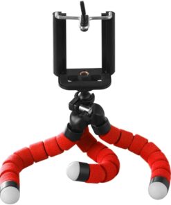 Süngerli Tripod Ahtapot Telefon Tutucu Ayarlanabilir Telefon Tutacağı Kırmızı