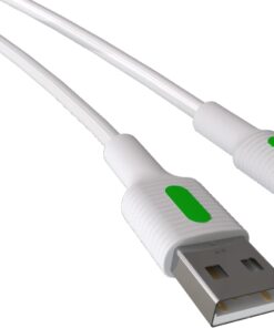 Coral iPhone Uyumlu USB A-Lightning Şarj Kablosu, Beyaz Kablo, Yeşil/Beyaz Uçlar (150 CM)