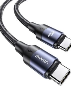 US-SJ524 Örgülü 1.2m Type-C to Type-C 100w PD Hızlı Şarj ve Data Kablosu AMZ
