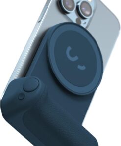 SnapGrip - Kablosuz Deklanşör Düğmeli Mobil Pil Tutacağı - Manyetik Montaj Her Telefona Takılır - Qi Kablosuz Şarj Özellikli Dahili Güç Bankası - Masaüstü Bağlantı İstasyonu | Uçurum Mavisi