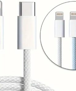 Type-C’den Lightning Örgü Kablo, 1 Metre Beyaz, 27W Hızlı Şarj ve Veri Aktarımı, Apple Cihazlar için Uyumlu, Dayanıklı ve Uzun Ömürlü Tasarım