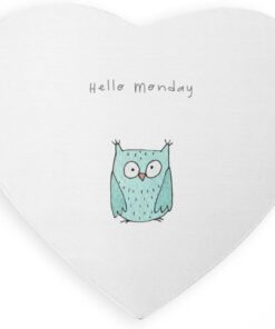 Sendromsuz Pazartesi Hediyesi Minimal Baykuş Tasarımlı Kalp Mouse Pad - Fare Altlığı