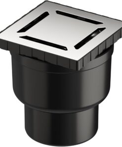 V-Flow Kare 5608277 Duş Kanalı, Alttan Çıkışlı, 10x10 cm, DK 100 Kapak, Parlak Krom