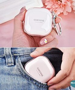 Samsung Galaxy Buds 2 için Kılıf Askı Aparatlı Transparan Silikon Pembe [Buds 2 ile Uyumlu Kılıf - Pembe]