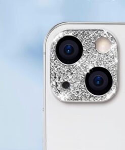 İphone 12 Pro İle Uyumlu Kırılmayı Önleyen Kamera Lens Koruma Diamond Kamera Koruma Taşlı Elmas Coverzone Lens Koruma Parlak Renkli Taşlı Tasarım Kamera Koruma Gümüş
