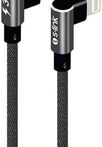 SW-C657 3A - 15cm İPhone Lightning Gri Kılıflı Metal -L- Kablo