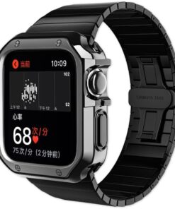 Watch 40 41 mm Uyumlu 360 Tam Koruma Set Metal Kordon Silikon Kasa Stainless Steel Strap