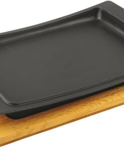 Döküm Servis Tabağı 36x24 cm Ahşap Altlıklı - LV AS 173