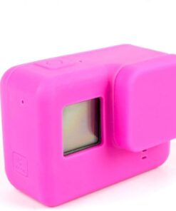 GoPro Hero 5 Uyumlu Silikon Lens ve Koruyucu Kılıf Pembe