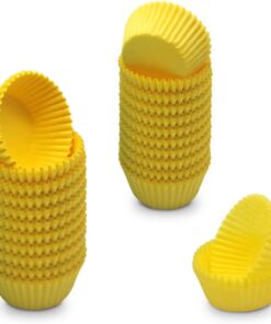 Hediye Sepeti Takribi 200 Adet Mini Boy Sarı Truff Çikolata Kağıdı, Lokum Kağıdı, Muffin Kek Kalıbı 30x20 Mm Doğum Günü Parti Dekorasyonu için