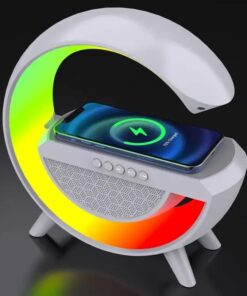 G Akıllı Işık Bluetooth Hoparlör Gökkuşağı 5W Hızlı Kablosuz Şarj Cihazı Rgb Işıklı Masa Lambası Hoparlör Telefon Görüşmesi Yapılabilir Bluetooth BS-23