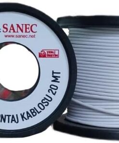 Çok Damarlı Montaj Kablosu - 22 AWG - 20 Metre - Beyaz