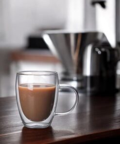 1 Adet Şeffaf Çift Cidarlı Borosilikat Cam Bardak 300 ML Çift Cidarlı Cam Kahve Fincanı, Çift Cidarlı Cam Çay Bardağı