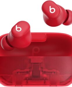 Solo Buds - Kablosuz Bluetooth Kulak İçi Kulaklık | 18 Saat Pil Ömrü | Apple ve Android Uyumluluğu | Dahili Mikrofon - Şeffaf Kırmızı
