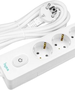 Üçlü Anahtarlı Topraklı Priz, 3m, Çocuk Korumalı