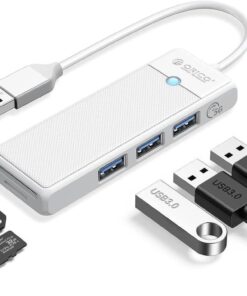 USB 3.0 to 3.0 TF SD Kart Okuyucu 3 Portlu USB 3.0 Çoklayıcı Adaptör Beyaz