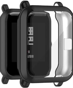 Amazfit Bip için Kılıf 360 Full Round Soft Silicone Siyah [Bip ile Uyumlu Kılıf - Siyah]