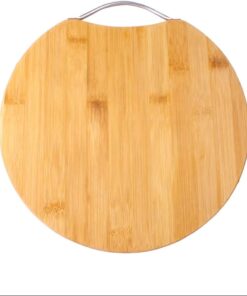 Bambu Kesim Sunum Tahtası Yuvarlak 28 * 28 * 1,5 Cm, Asma Aparatlı Kesme Tahtası, Ahşap Kesme Tahtası.
