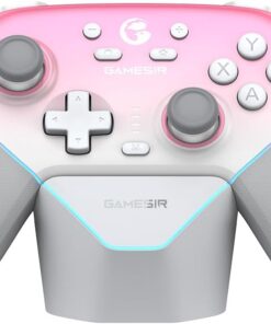 Super Nova Wireless Gaming Controller for PC/Switch/iOS/Android, Hall Effect Stick & Trigger, Rubberized Grips, RGB Lighting, Swappable ABXY, Detachable Faceplate, 1000mAh with Charging Dock