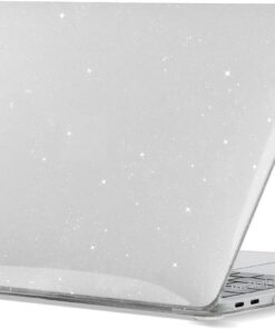 Macbook Pro Kılıf 16inç M1-M2-M3-M4 Simli Kristal Star (Touchbarsız 16.2" Pro) A2485 A2780 A2991 A3403 A3186 ile Uyumlu Şeffaf