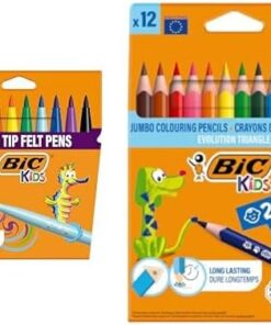 Kids Visaquarelle Fırça Uçlu Boya ve Evolution Jumbo Kuru Boya Seti (10'lu + 12'li)