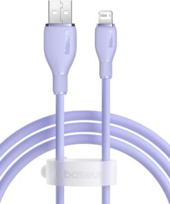 Pudding Hızlı Şarj Özellikli Lightning Kablo 2.4A 1.2 Metre, Mor
