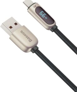 Display Hızlı Şarj Kablosu USB to Type-C 66W, 1m, Yeşil