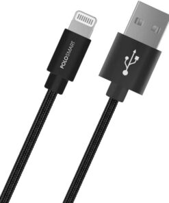 PSM07 1 Metre Siyah Lightning (IOS) Hızlı Şarj Kablosu Siyah