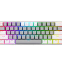 K617-RGB 16,8 Milyon RGB Aydınlatma, Red Switch Fizz%60 Q Türkçe Kablolu Mekanik Oyuncu Klavyesi Gri Beyaz