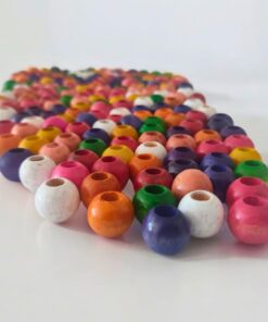 mm Karışık Renkli Ahşap Boncuk 100 gr (± 120 Adet)