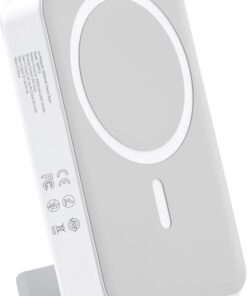 10000mAh MagSafe Powerbank Standlı PD20W Taşınabilir Kablosuz Hızlı Şarj Cihazı Beyaz