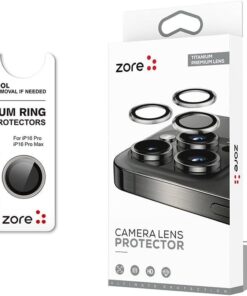 Apple İle Uyumlu iPhone 16 Pro iPhone 16 Pro Max CL-12 Premium Safir Parmak İzi Bırakmayan Anti-Reflective Kamera Lens Koruy Titanyum-Gri